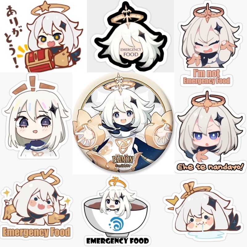 Sticker paimon genshin impact 30-60 cái khác nhau/ảnh dán gensin impact paimon