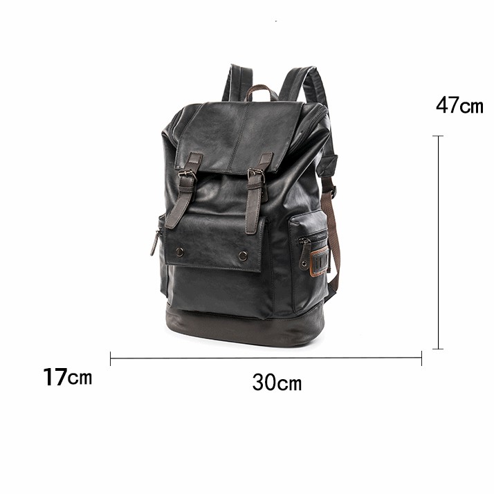 Balo da unisex W2P 9805 chất da PU cao cấp chống thấm nước chống bào mòn thể tích lớn phù hợp đi du lịch, đi phượt