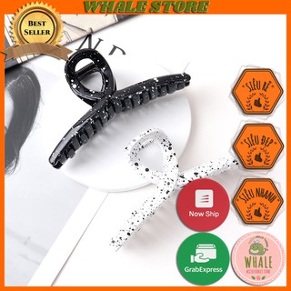 Kẹp Tóc Càng Cua Hàn Quốc Bò Sữa Trắng Đen Hoa Văn Siêu Dễ Thương Whale Store - WSTKTA6012