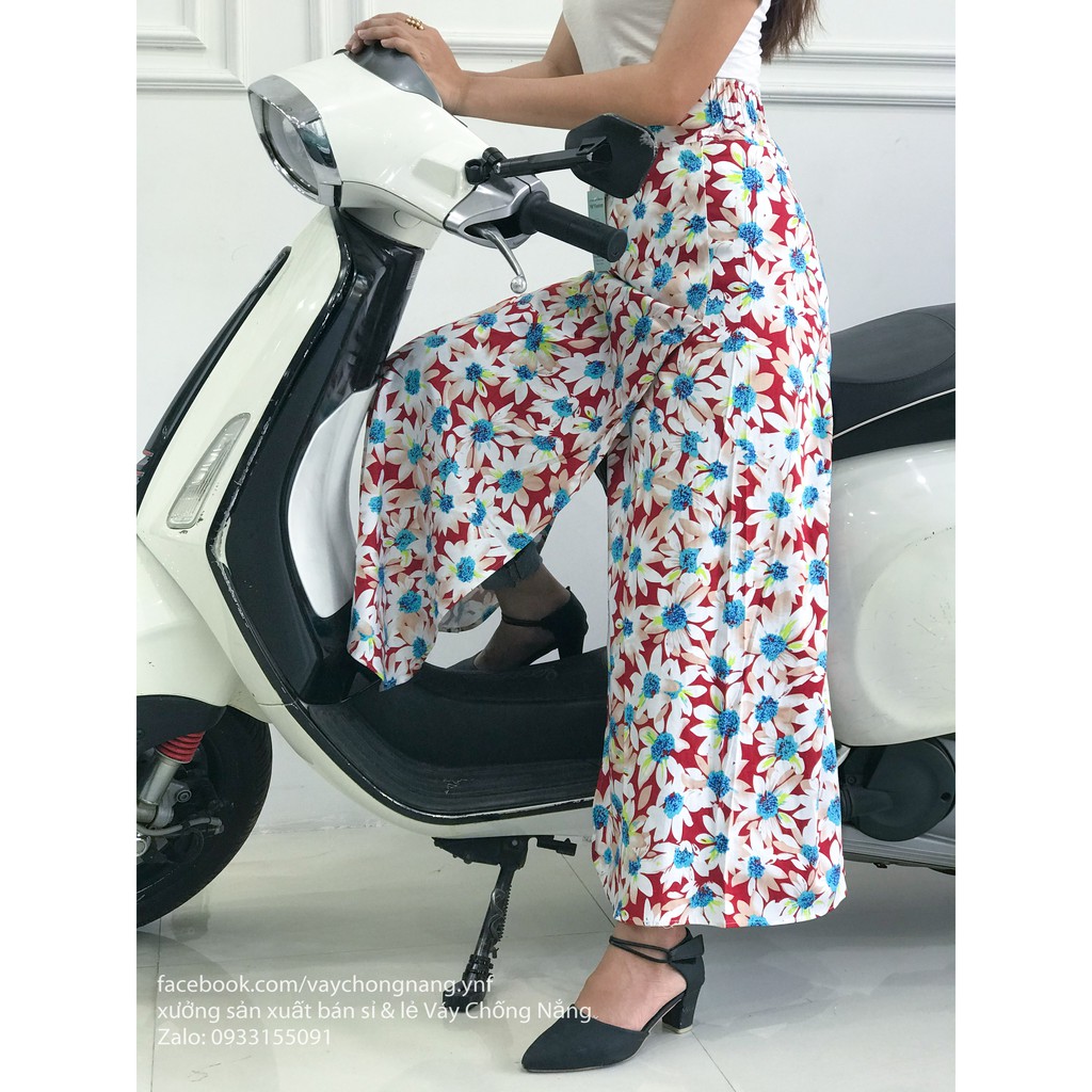 Váy chống nắng freeSize kaki bông xẻ tà | BigBuy360 - bigbuy360.vn