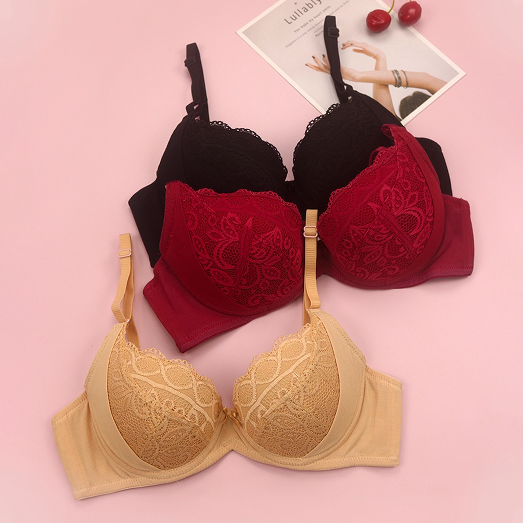 Áo Lót Nữ Có Gọng Đệm Mỏng LUPERI Quả Trơn Đắp Ren Hoa Tinh Tế Bản Hai Móc Trẻ Trung Form Quả Sát SP820