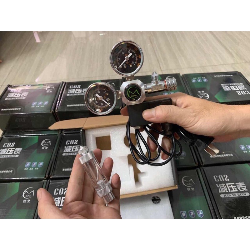 Van Điện MUFAN. Van Đóng Mở CO2 Tự Động. Phụ Kiện Hồ Cá Van Điện Đóng Mở CO2 Tự Động