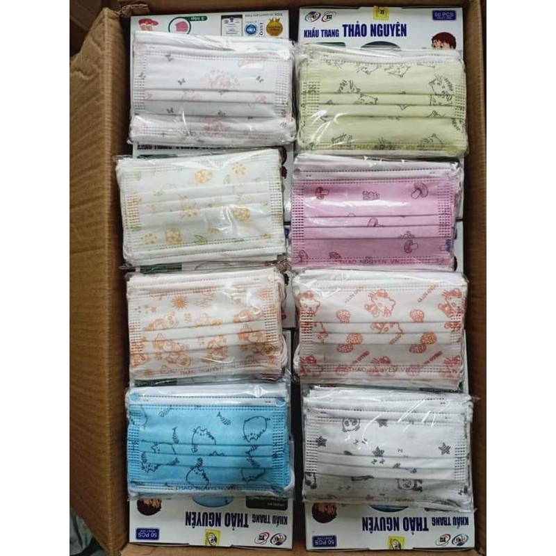 khẩu trang Thảo Nguyên cho bé hộp 50 cái 3 lớp | BigBuy360 - bigbuy360.vn