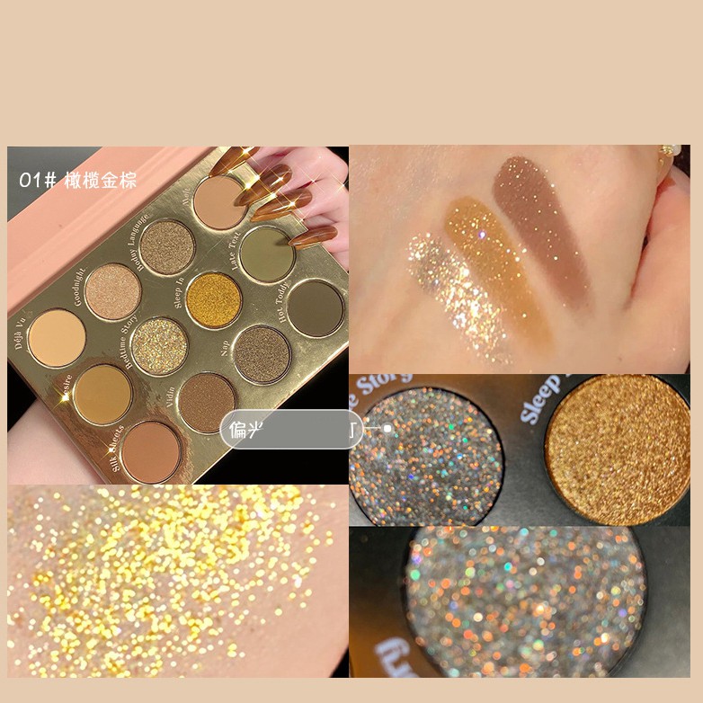 Bảng phấn mắt nhũ lì 12 ô Roto Beauty Hoa Văn Sena Beauty | BigBuy360 - bigbuy360.vn