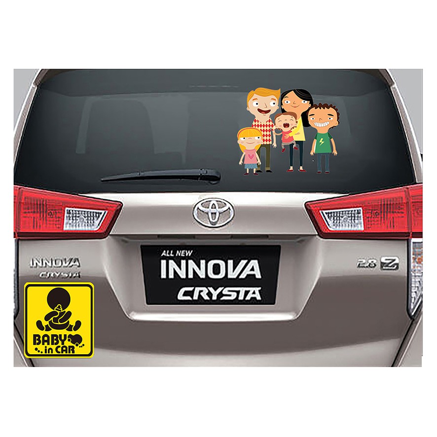 Decal dán oto, tem dán kính xe, tem xe 7 chỗ Family-car-42