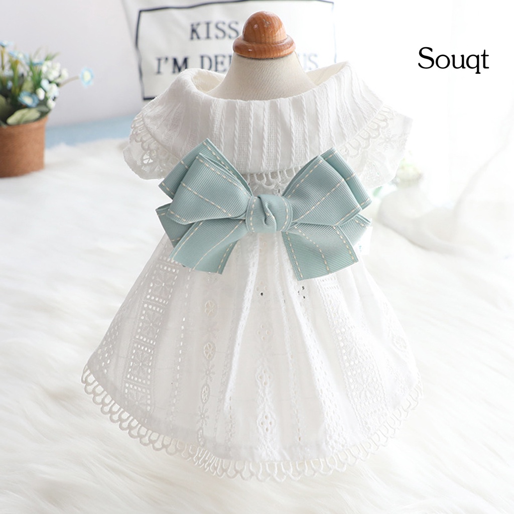 Đầm đính nơ thoáng khí thời trang mùa hè cho thú cưng