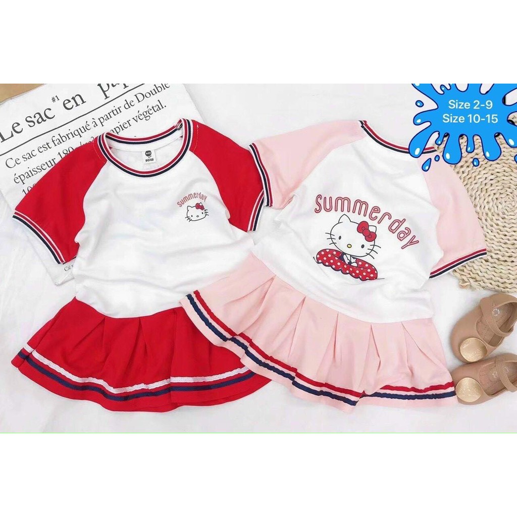 Váy thun đuôi cá in hình HELLO KITTY