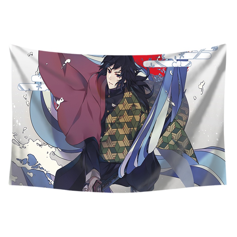 Thảm Treo Tường Trang Trí In Hình Anime Demon Slayer Chất Liệu Polyester