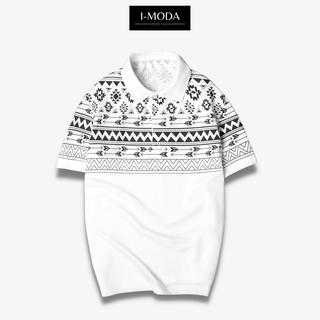Áo thun polo nam i-moda vải cotton coolmax pique xuất xịn, tay ngắn, phối sọc, chuẩn form dày dặn