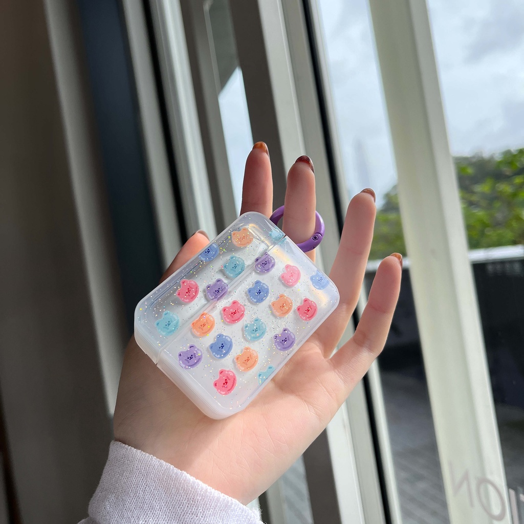 Vỏ Bảo Vệ Hộp Sạc Tai Nghe AirPods3 AirPods3 Họa Tiết Hoạt Hình Gấu / Vịt Màu Dạ Quang Dễ Thương 2021 Ốp