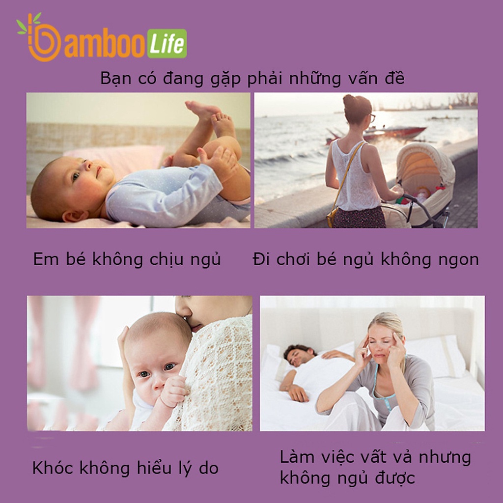 Máy tạo tiếng ồn trắng Bamboo Life- Âm thanh trắng (White Noisy) tạo tiếng ru giúp bé ngủ ngon sâu giấc