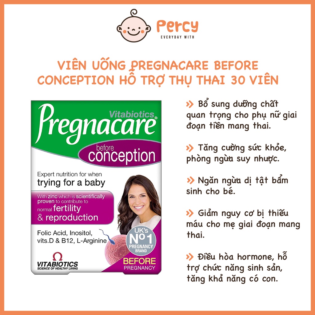 Viên Uống Pregnacare Before Conception Hỗ Trợ Thụ Thai 30 viên