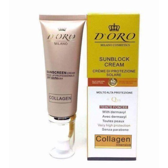 Kem chống nắng dưỡng da,  không gây bóng nhờn SPF 50 PA + Italy Doro ( được test thử kiểm tra trước khi nhận hàng )