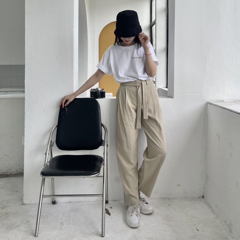 SET áo phông quần có đai thắt Hàn Quốc - Có tách set
