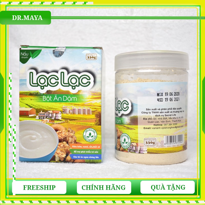 Bột ngũ cốc ăn dặm Lạc Lạc 330g thức ăn dinh dưỡng đầy đủ dưỡng chất cho trẻ từ 1 - 3 tuổi