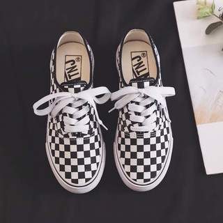 G1[SẴN 38] Giày ulzzang basic kẻ caro đen trắng (ảnh thật ở cuối)