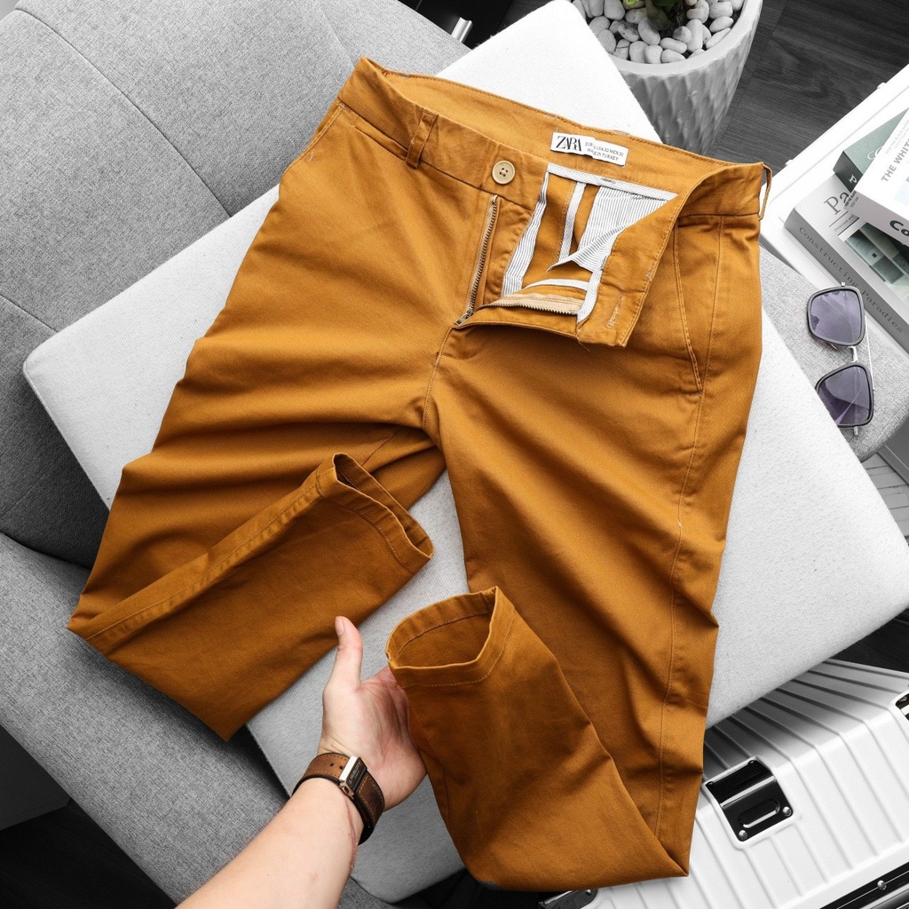 Quần Kaki nam Form Slim Fit Z-ARA - Chất Vải Kaki Cotton cao cấp co giãn Fom dáng trẻ trung năng động