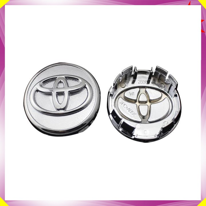 Biểu tượng Logo Toyota chụp mâm, vành, bánh xe ô tô kích thước 57mm - Mã TOYOTA57-B