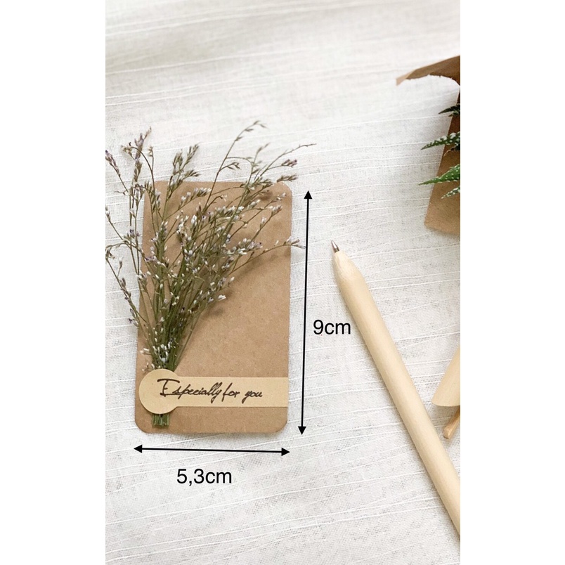 5 Thiệp Hoa Khô Handmade - Thiệp Chúc Mừng Phong Cách Vintage