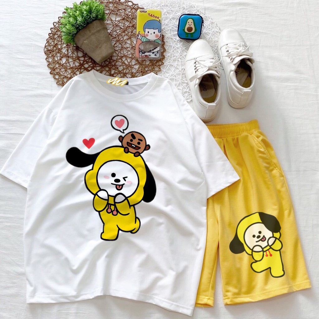 Set bộ quần áo nữ Unisex Bộ BT21, set đồ Unisex form rộng Molly Fashion | BigBuy360 - bigbuy360.vn