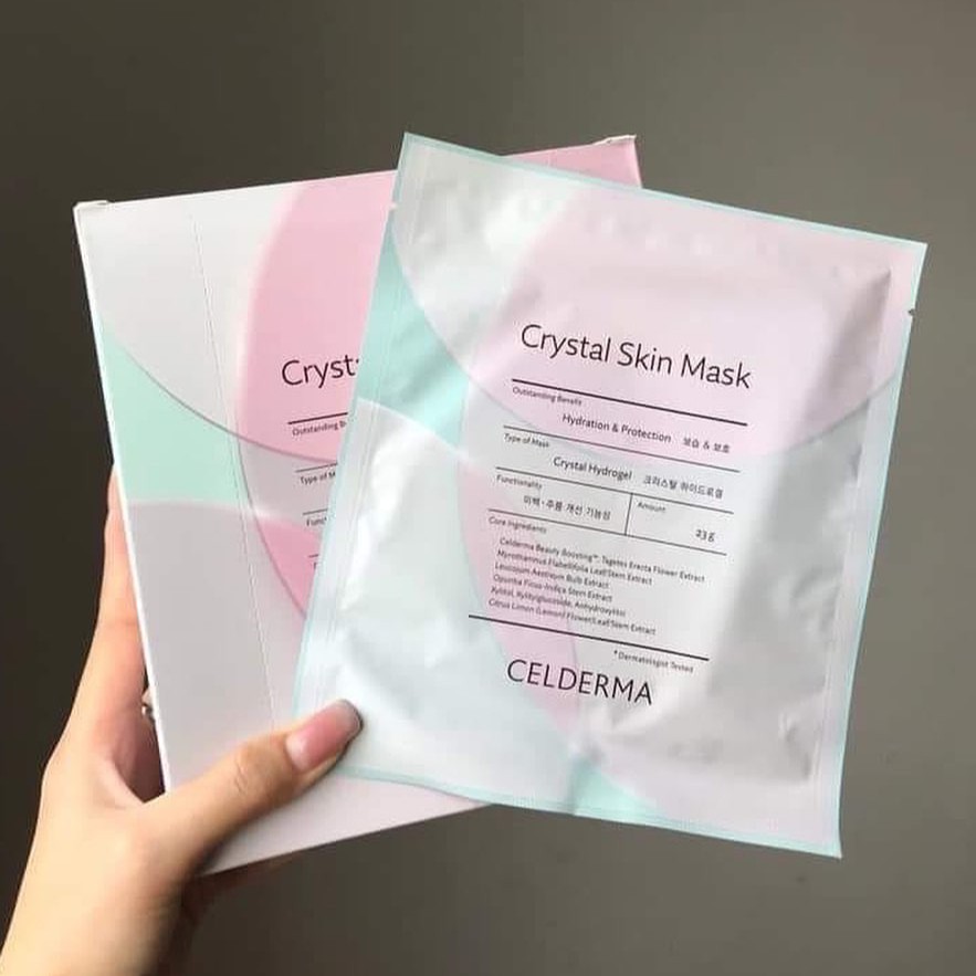 MẶT NẠ THẠCH ANH CELDERMA CRYSTAL SKIN MASK 1 miếng