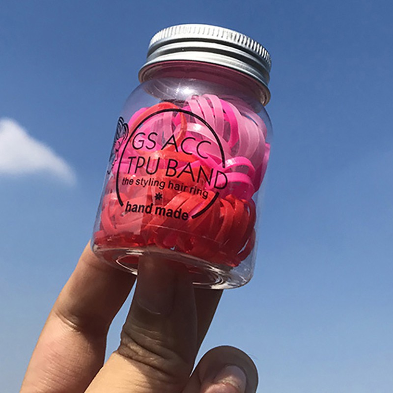 Hũ dây chun buộc tóc nhựa nhiều màu cho nữ