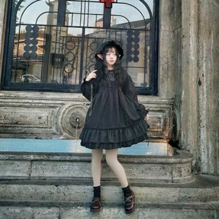 [Có Sẵn] Đầm Lolita Gothic Nơ Trăng Sao