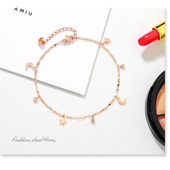 Lắc chân titan trăng sao TT534 - CAM KẾT KHÔNG GỈ, KHÔNG BAY MÀU - BẢO HÀNH 12 THÁNG