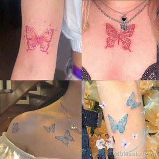 (Hàng Mới Về) Hình Xăm Dán Tạm Thời Chống Thấm Nước Lâu Trôi Nhiều Màu Sắc Cho Nữ