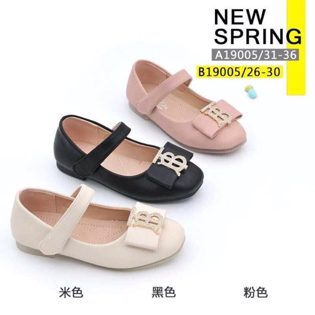 Giầy búp bê mũi tròn nơ đá cho bé gái từ 5-14tuoi