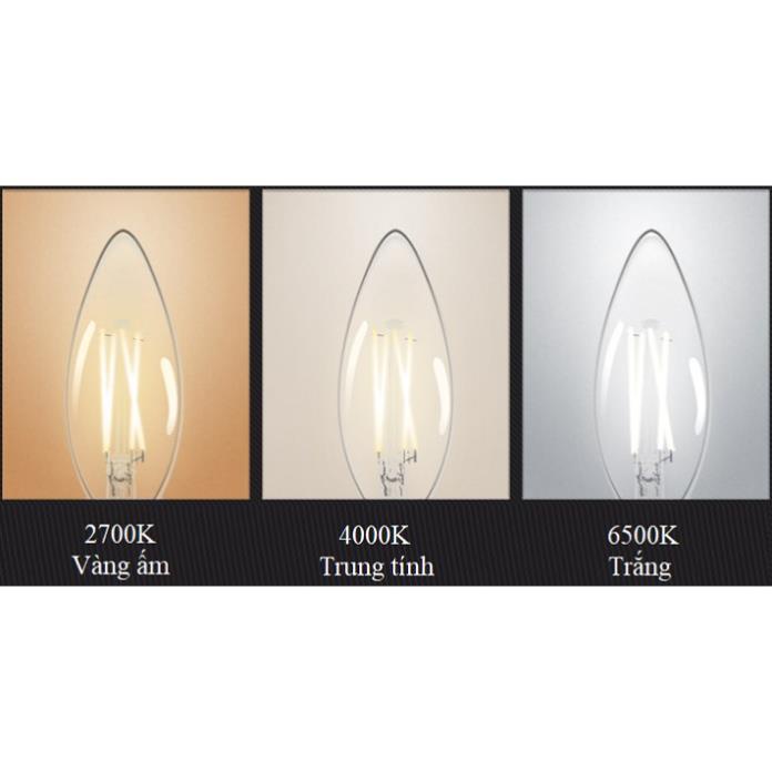 Bộ 8 bóng đèn Led Edison C35 4W hình nến đui E14