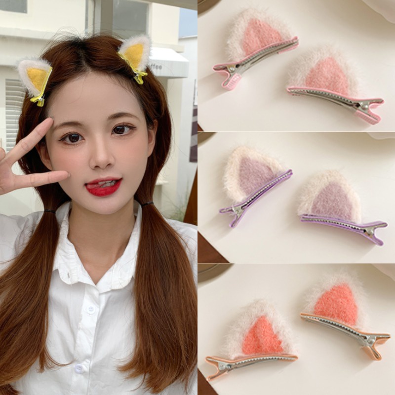Kẹp Tóc Tai Mèo Dễ Thương Phong Cách Hàn Quốc