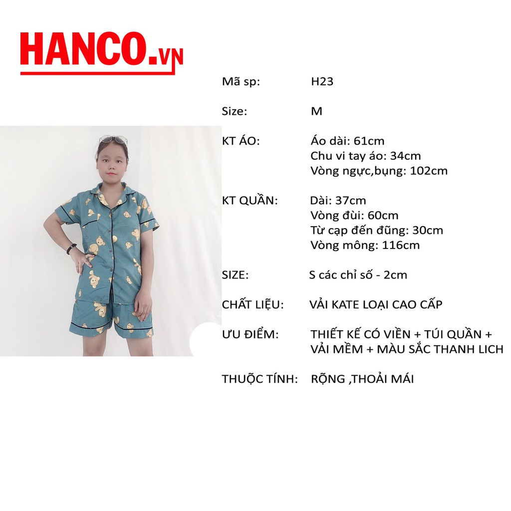 Bộ ngủ pijama cộc kate thái cao cấp l1 bộ mặc nhà mềm mại thoải mái dễ thương giá rẻ H23 | BigBuy360 - bigbuy360.vn