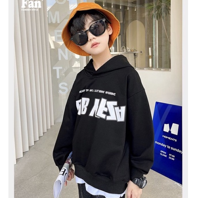 Áo khoác nỉ hoodie bé trai Con Xinh hình in AZFY,thời trang thu đông dành cho trẻ em từ 4 đến 10 tuổi