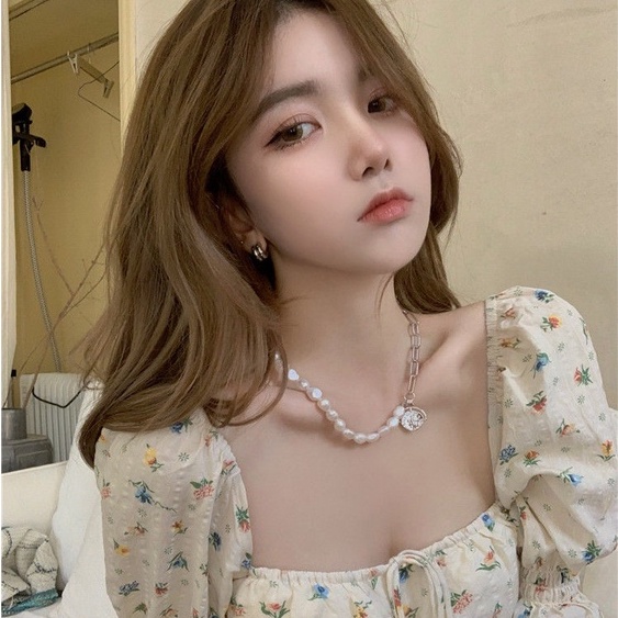 [MURIOKI] Áo Sơ Mi Tay Dài Cổ Thấp In Họa Tiết Hoa Phong Cách Pháp Thời Trang Mùa Thu 2022 Cho Nữ