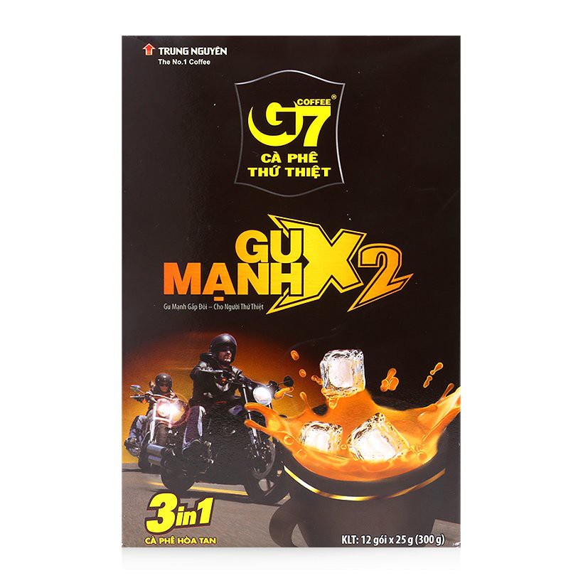 Cà Phê Hoà Tan G7 3in1 Gu Mạnh X2 Hộp 12 Gói 25gr