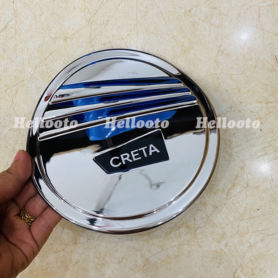 Ốp nắp xăng xe Hyundai Creta 2022 2023 Mạ Crom Cao Cấp chống xước làm đẹp xe