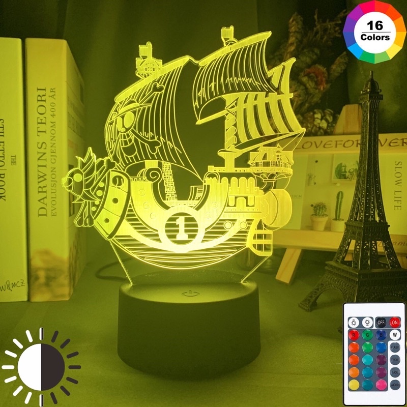 Đèn Led 3d Tàu Hải Tặc Anime One Piece Thousand Sunny Light for bedroom decore light cool gift for child study room lamp