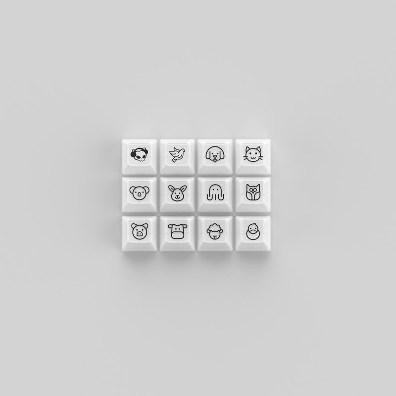 Bộ keycap AKKO White (PC / ASA-Clear profile / 155 nút) - Keycap trong suốt xuyên led dành cho bàn phím cơ