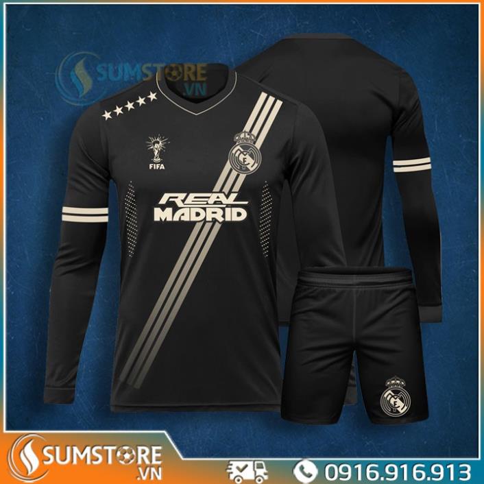 Bộ quần áo bóng đá CLB Real Madrid Dài Tay Độc Lạ *