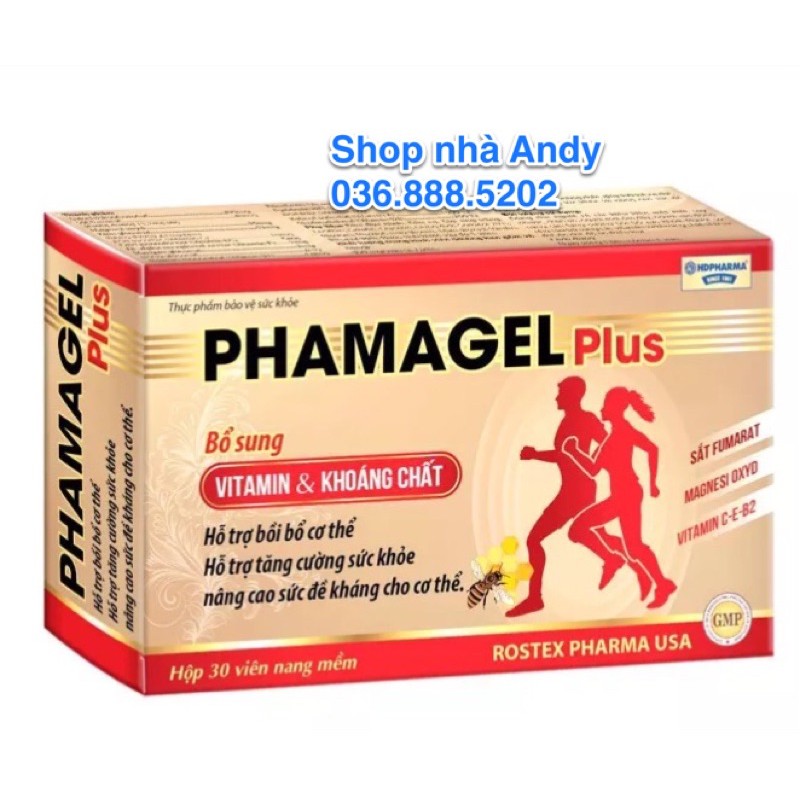 Vitamin tổng hợp PHAMAGEL PLUS bồi bổ cơ thể, tăng cường sức đề kháng - Hộp 30 viên