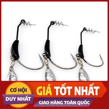 [ Xả Nhanh] lưỡi câu lure, lưỡi câu móc mồi mềm, nhái giả, nhái thật có thìa xoay