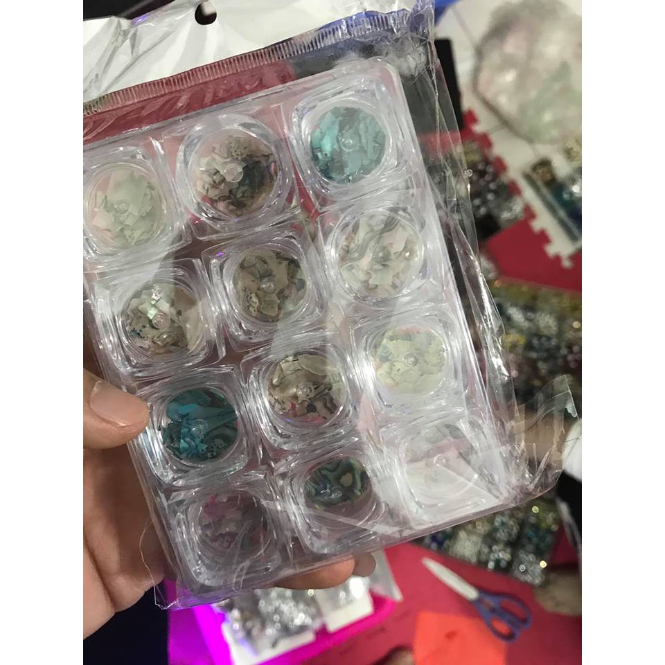 Set 12 ô xà cừ siêu đẹp làm móng