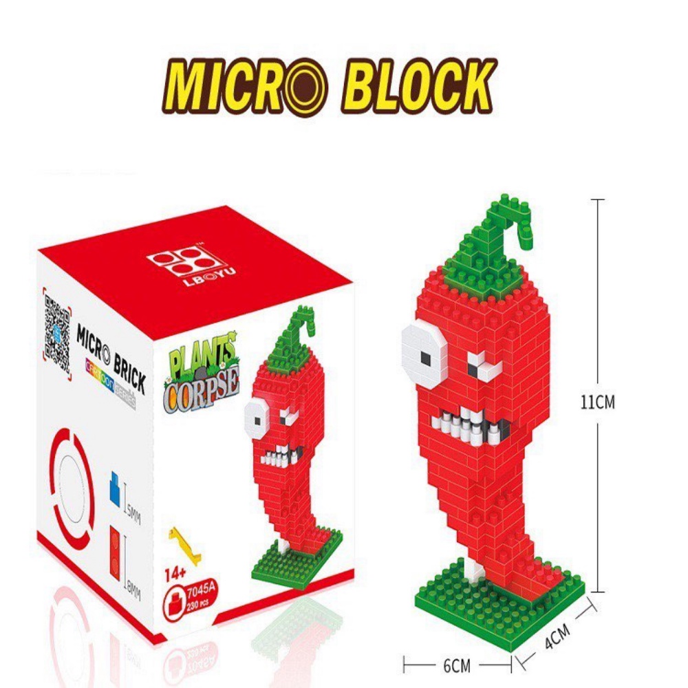 Bộ Đồ Chơi Lắp Ráp Plant và Zombies Chất liệu cao cấp, xếp hình cây và quái vật