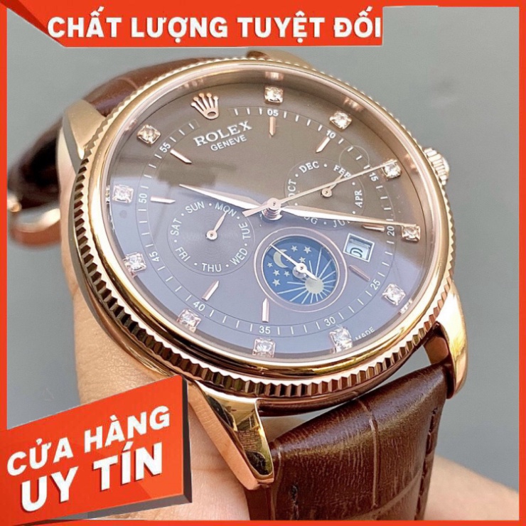Đồng Hồ Nam RoLex 6 kim RA55 Case 42mm Cạnh Băm Máy cơ Automatic Nhật
