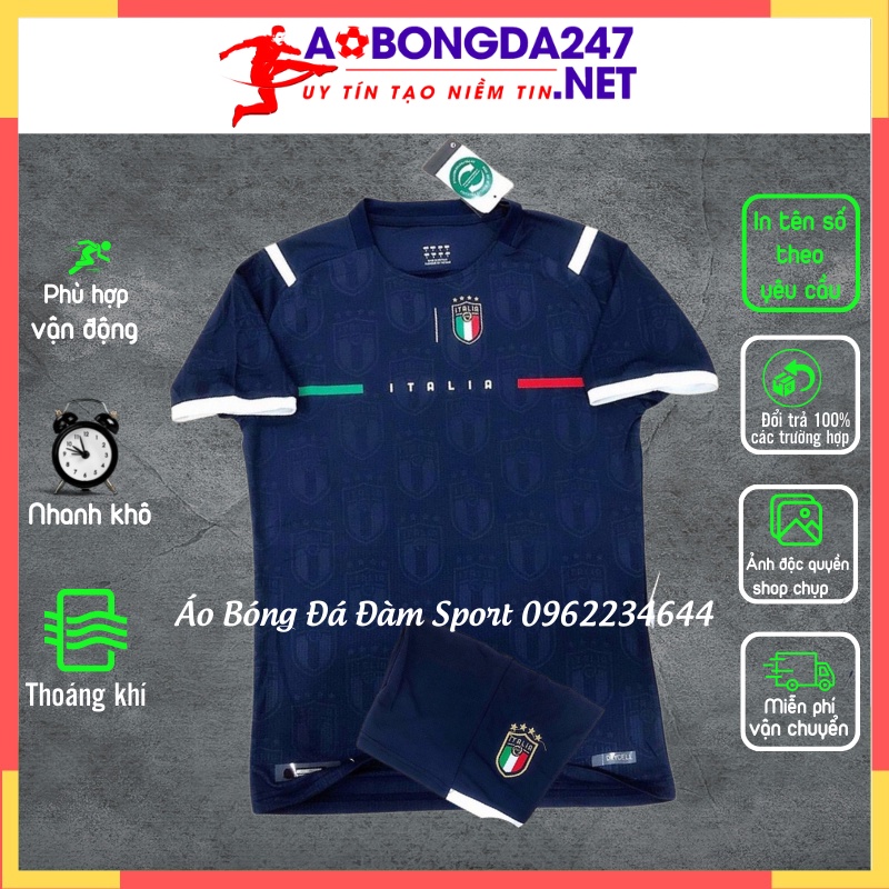 Áo Bóng Đá Đội Tuyển Ý xanh (4 mẫu) 2021 2122 Năng Động Đàm Sport 3