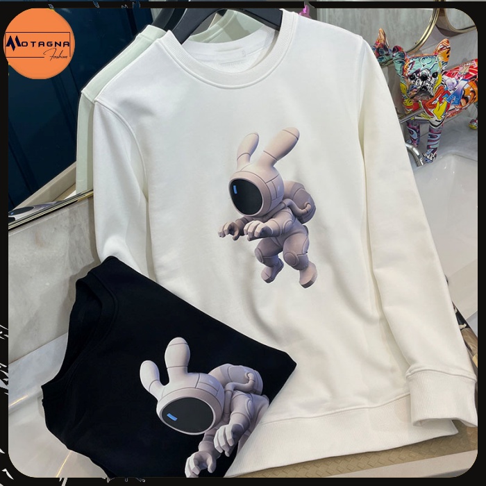 Áo nỉ nam dài tay, áo sweater nam mùa đông chất xịn in Thỏ Thám Hiểm lạ mắt mã NZ658