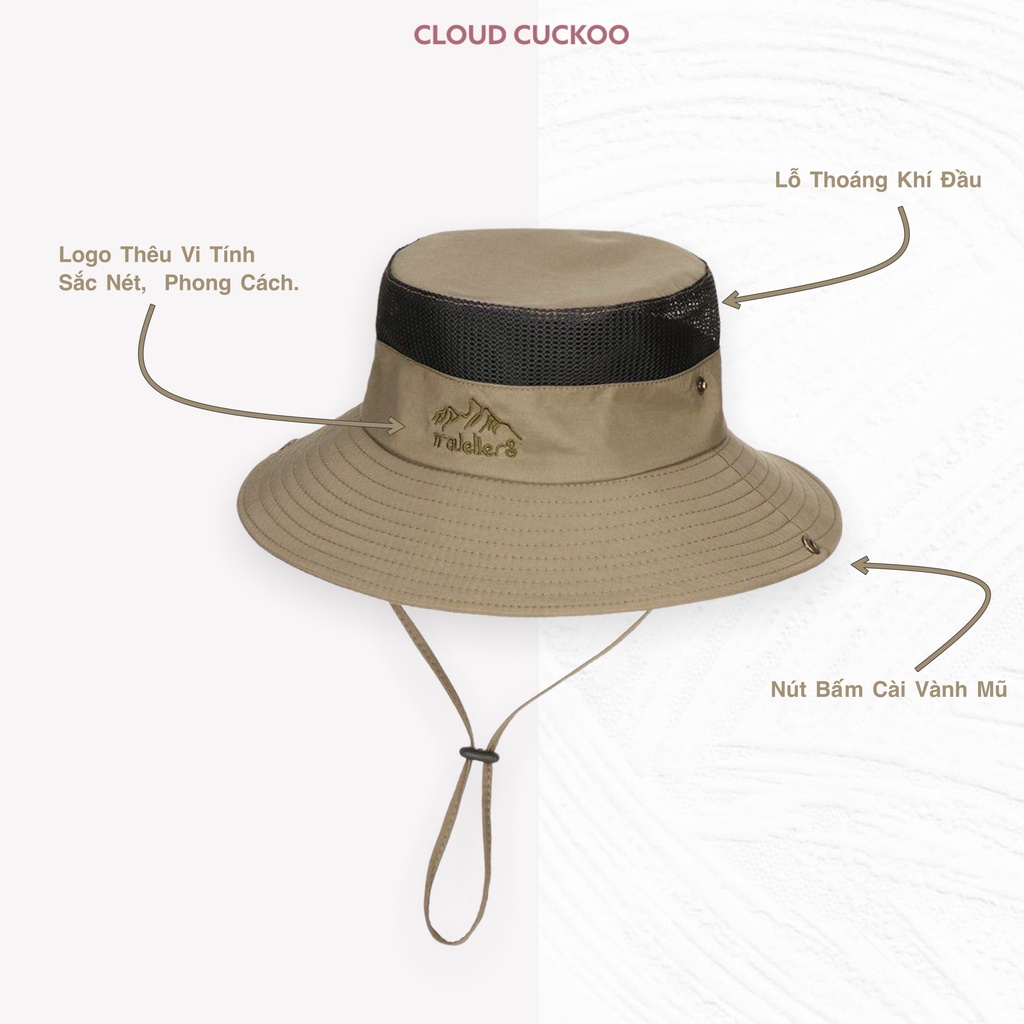 Mũ Bucket Ngư Dân Thêu Chữ Thoáng Khí Đầu Phù Hợp Đi Câu Cá Cắm Trại Camping Mùa Hè - Mã Số: MBK0608223