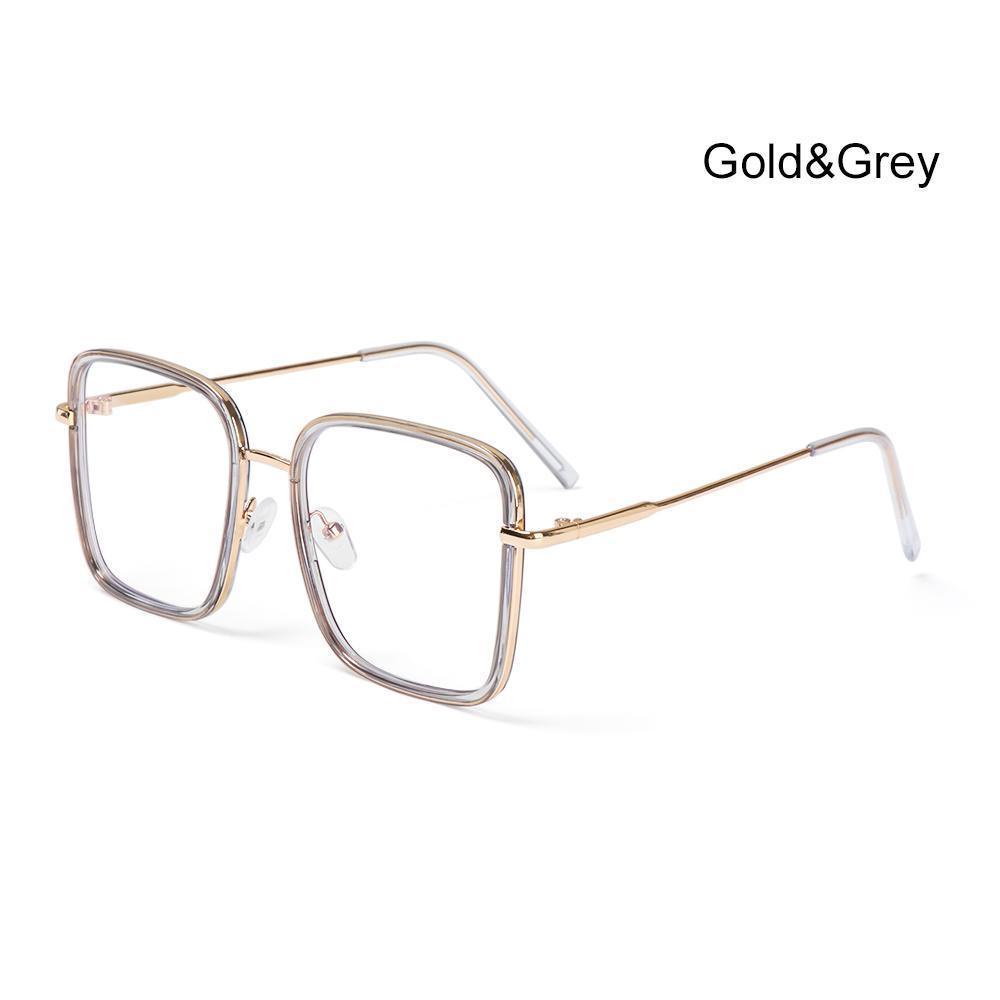 Mắt Kính Gọng Kim Loại Chống Ánh Sáng Xanh Trong Suốt Thời Trang Cho Nữ