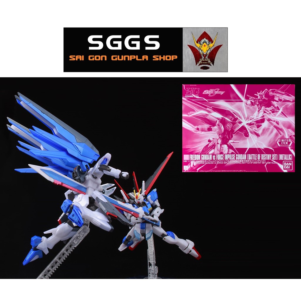 Mô Hình HG Freedom và Force Impulse Metallic Color Gundam P-Bandai 1/144 Đồ Chơi Lắp Ráp